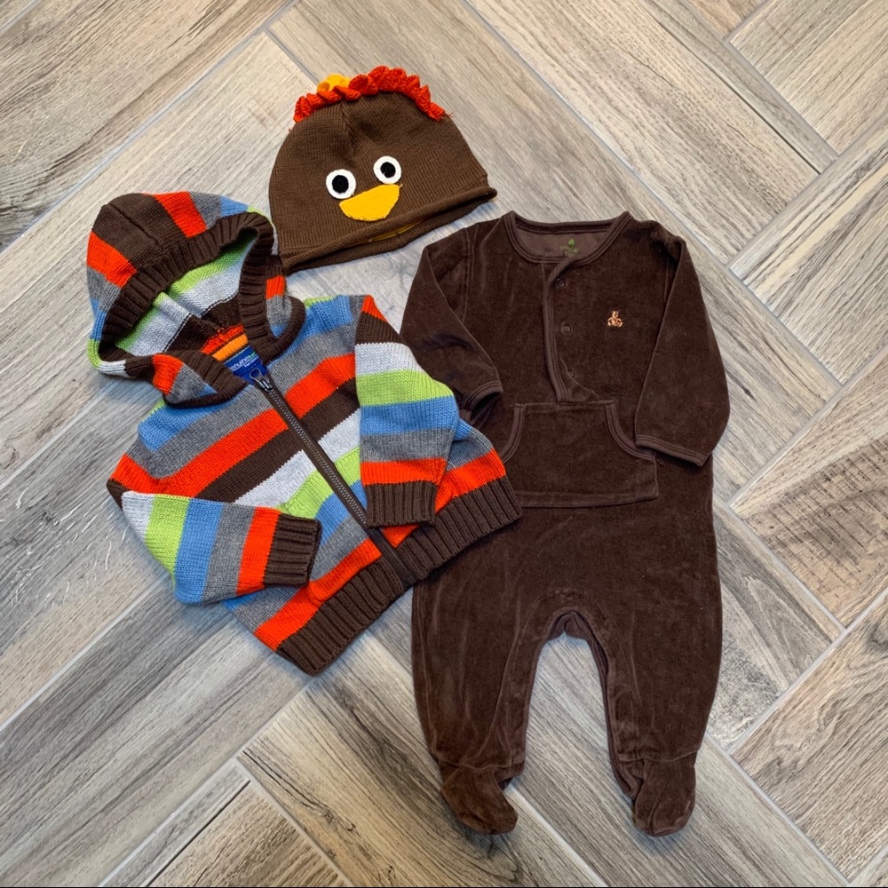 🦃 Thanksgiving Turkey Baby Set, 3-6M
